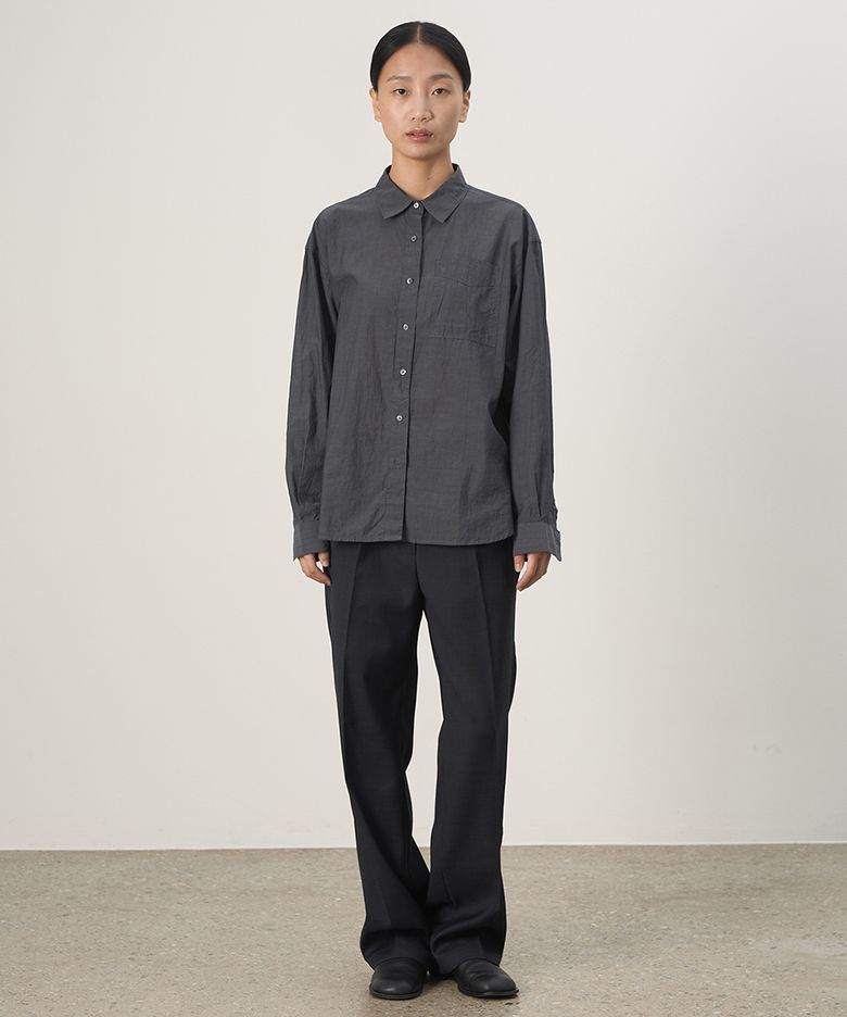 Silky Washed Shirt Charcoal