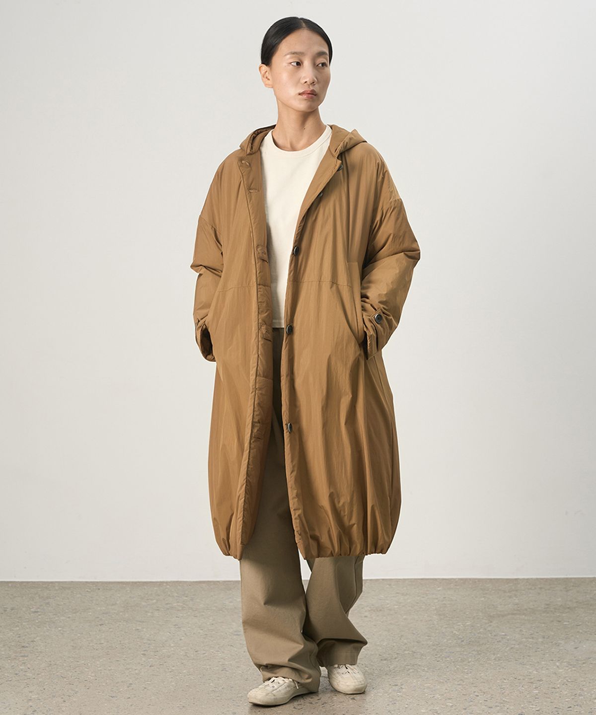 러프사이드 화이트라벨(ROUGH SIDE WHITE LABEL) Under Puff Coat Camel