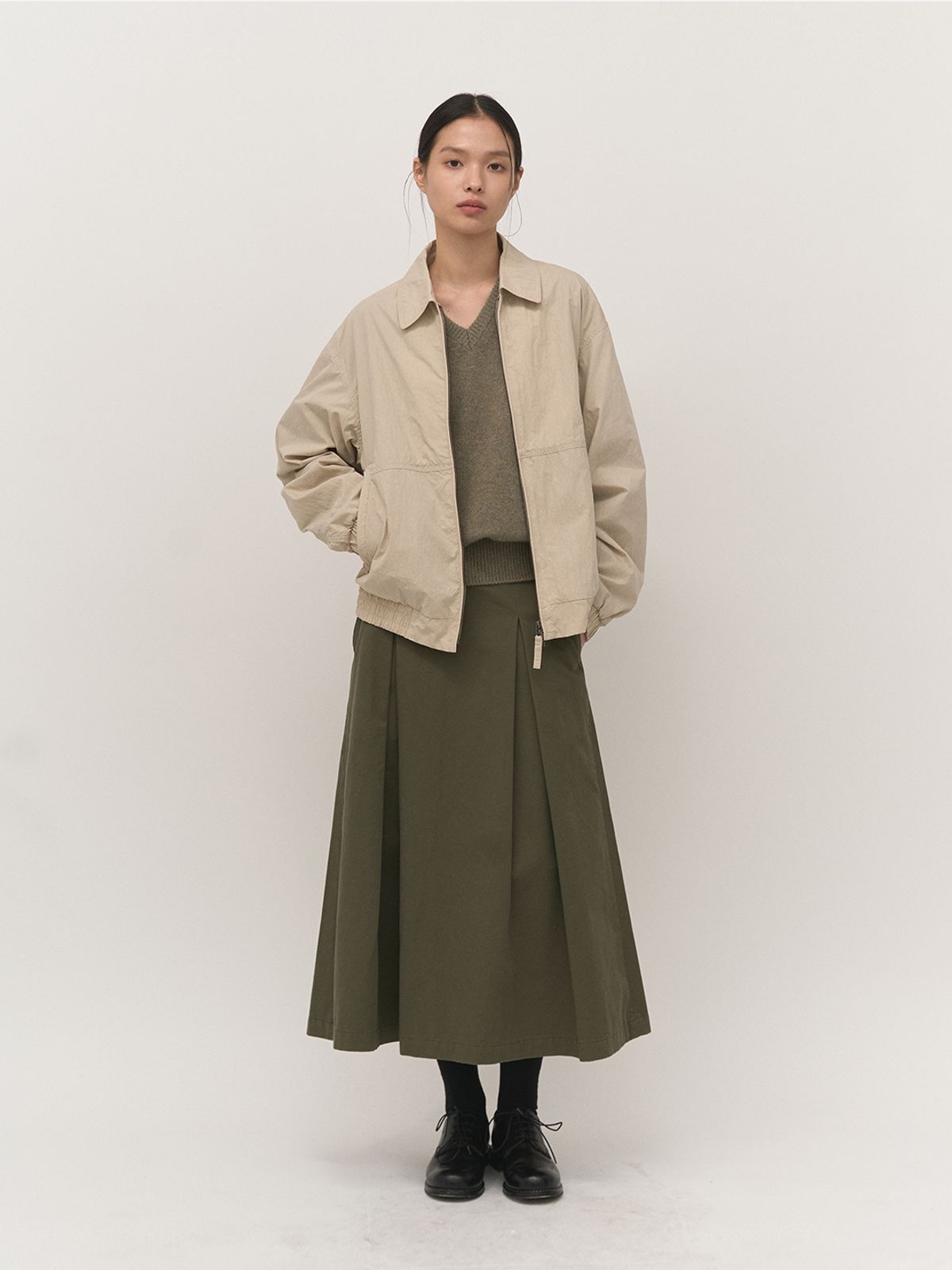 러프사이드 화이트라벨(ROUGH SIDE WHITE LABEL) Natural Wind Blouson Oatmeal