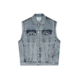 유니) 암홀컷팅 워싱 데님 베스트 AO2DDV341-MB