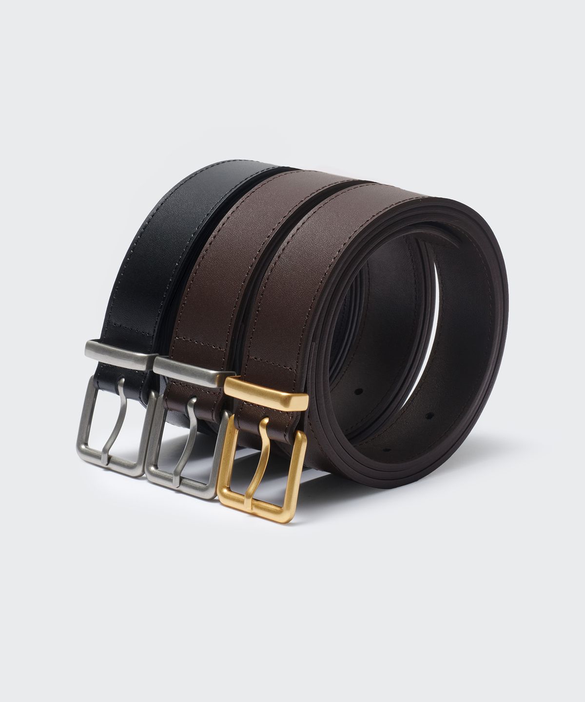 무신사 스탠다드(MUSINSA STANDARD) 라운디드 스퀘어 레더 벨트_30mm