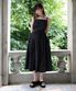 PLEATS CAMISOLE DRESS / BLACK