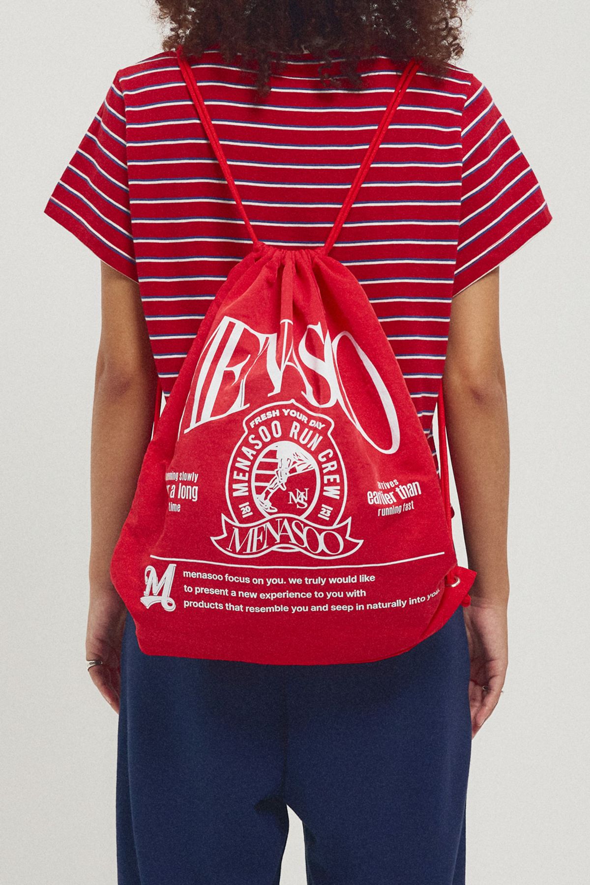 미나수(MENASOO) Menasoo Nylon String Backpack_Red