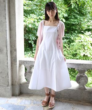 SUMMER COTTON CAMISOLE DRESS / WHITE