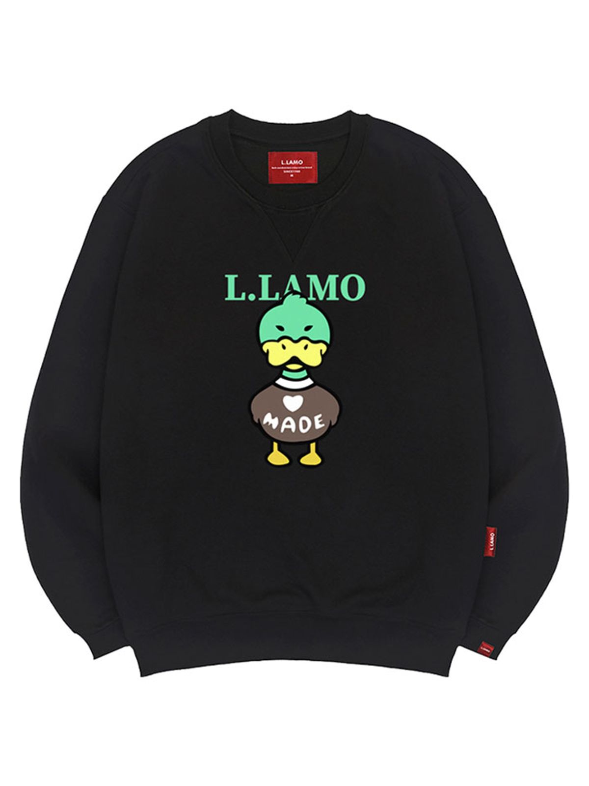 엘라모(LLAMO) 메이드덕 맨투맨 남녀공용 빅사이즈 S~4XL