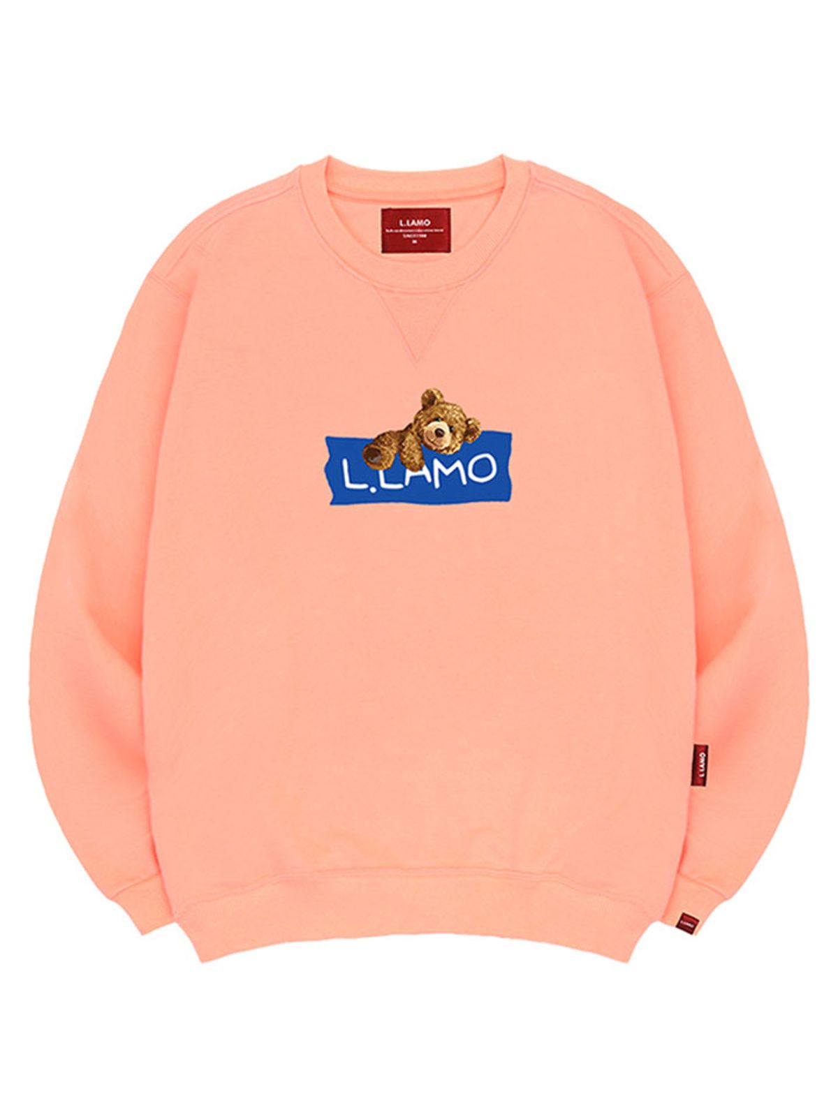 엘라모(LLAMO) 라벨베어 맨투맨 남녀공용 빅사이즈 S~4XL