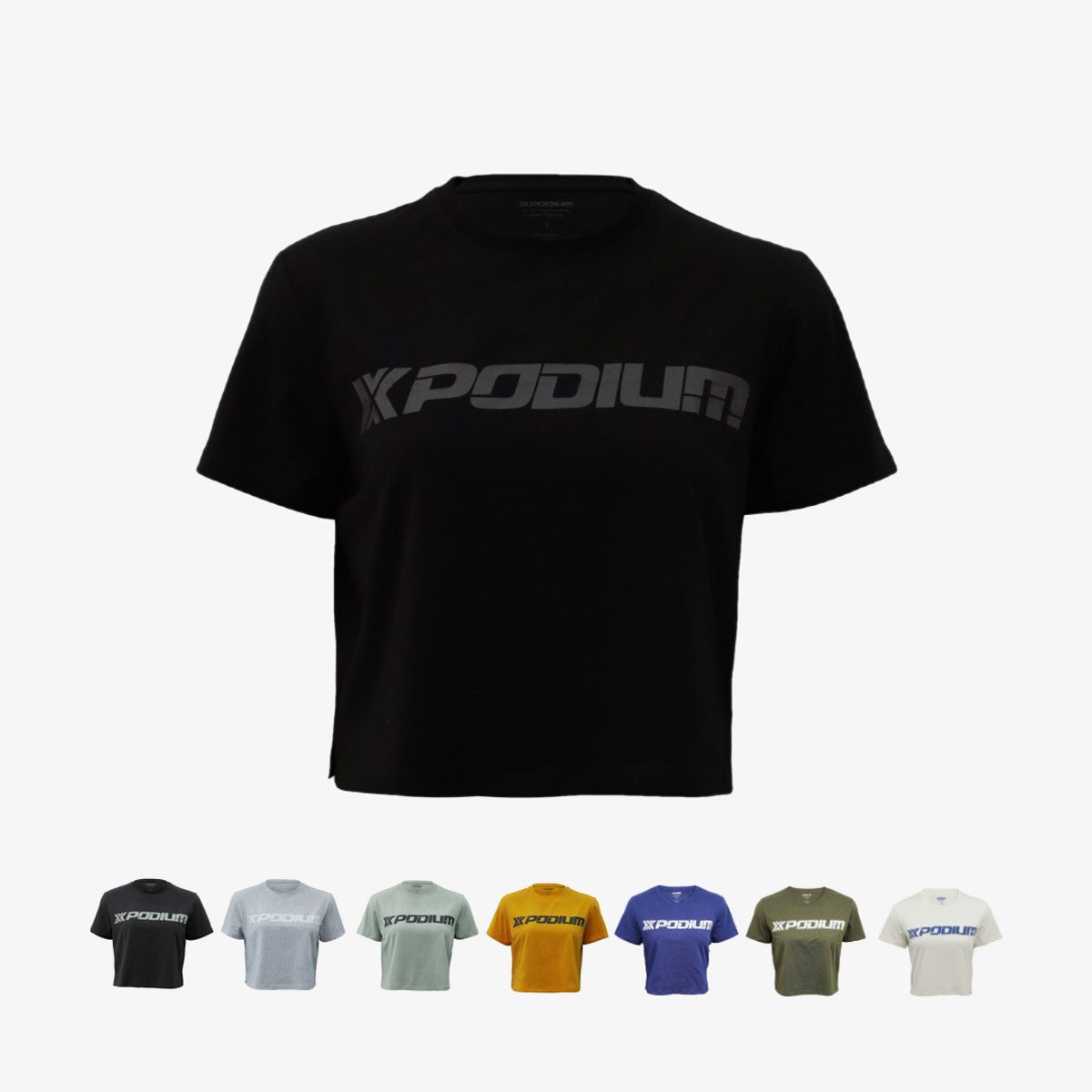엑스포디움(XPODIUM) V2 기본 로고 여성 크로스핏 크롭티