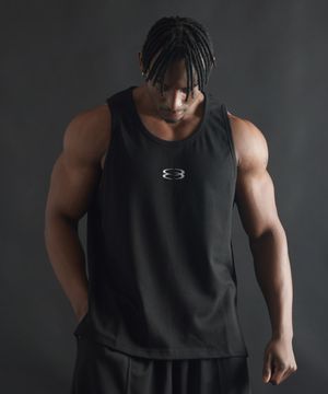 스탠다드 로고 절개 나시 - 블랙