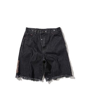 Goblin denim BERMUDA shorts / Black