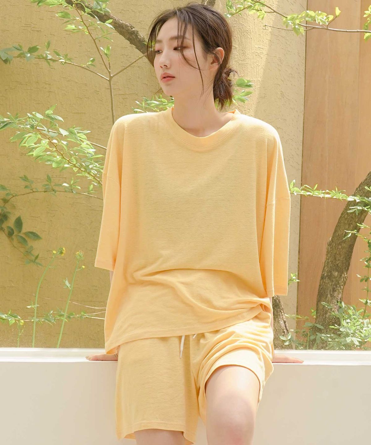 파란(PALAN) 썸머 면마 5부 반바지 셋업 세트