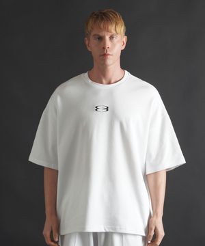 슈퍼 오버핏 로고 반팔 티셔츠 - 화이트