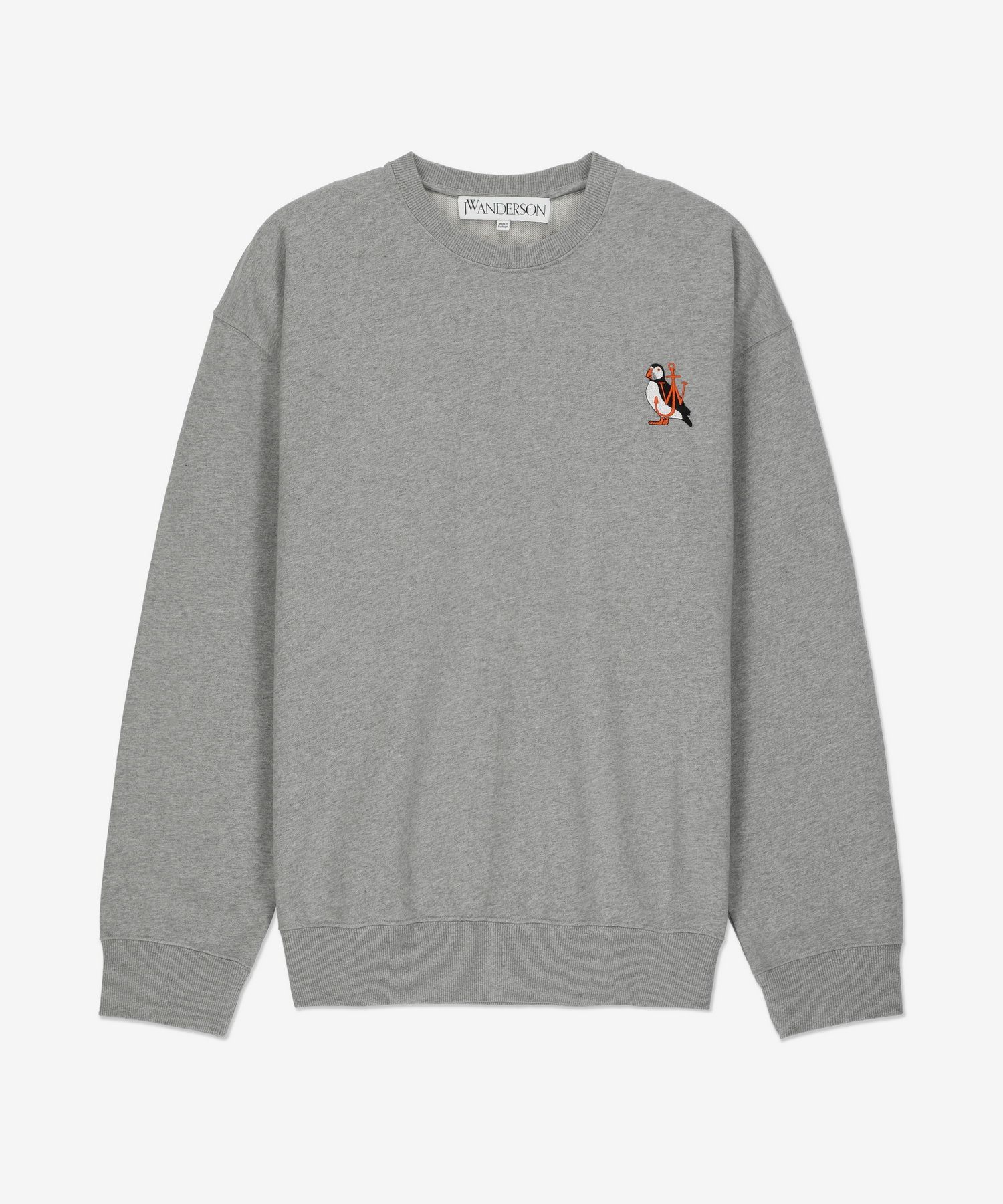 ★J W ANDERSON★ Puffin embroidery sweatshirt mid gray melan MUSINSA | J.W.ANDERSON Puffin embroidery man to man - Mid