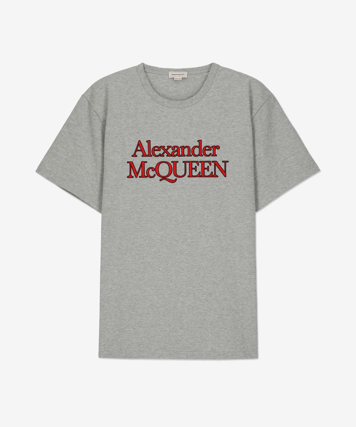 알렉산더 맥퀸(ALEXANDER McQUEEN) 로고 반소매 티셔츠 - 페일 그레이 / 794606QXAAB1401