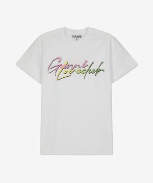 베이직 저지 멀티 러브 릴렉스핏 반소매 티셔츠 - 화이트 / T3921151