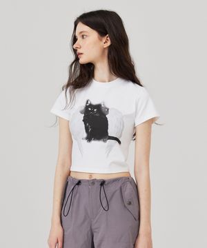 엔젤 켓 반팔 티셔츠 화이트