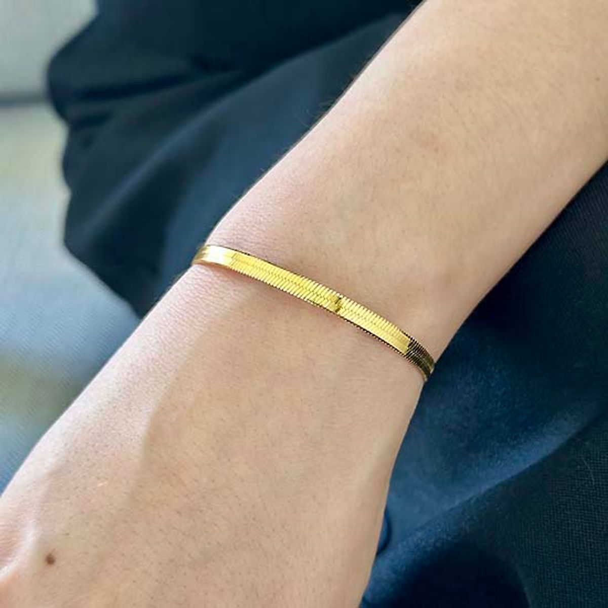 베벨로(BEBELLO) [Bs-419] 925실버 스네이크 체인팔찌 (18k gold plating)