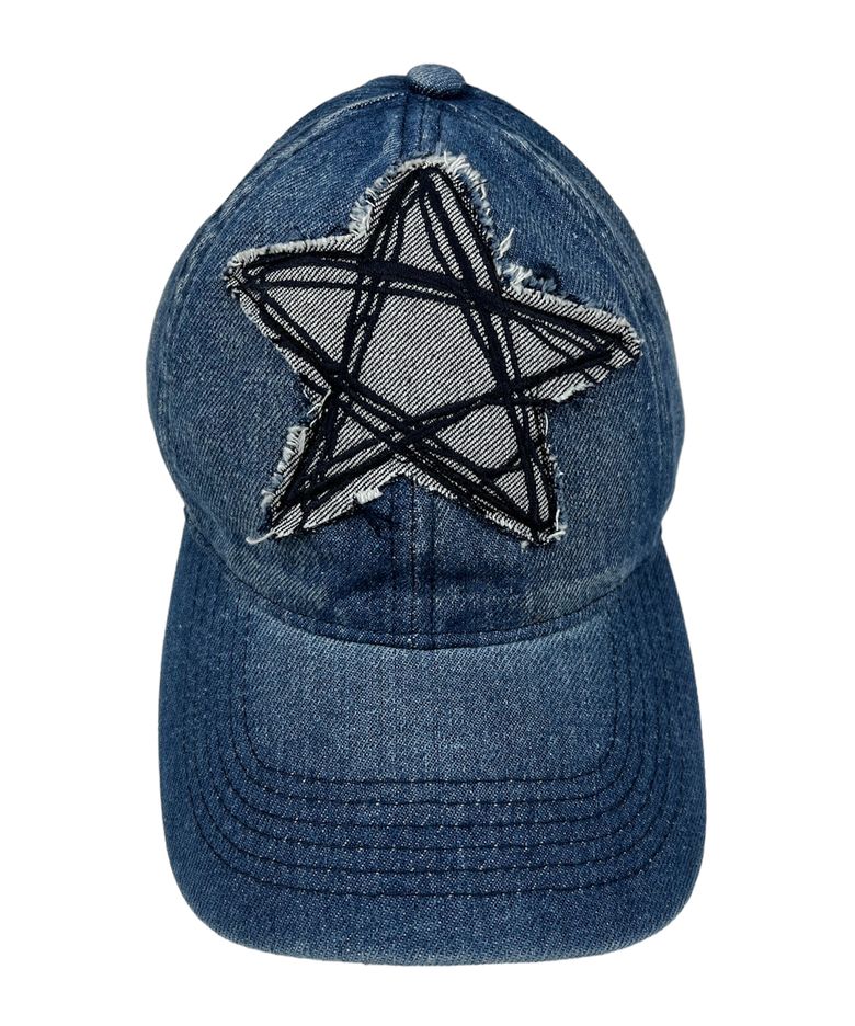 Doodle Star Washing Denim Ball Cap (blue)