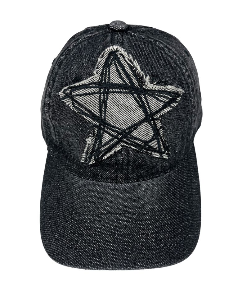 Doodle Star Washing Denim Ball Cap (black)