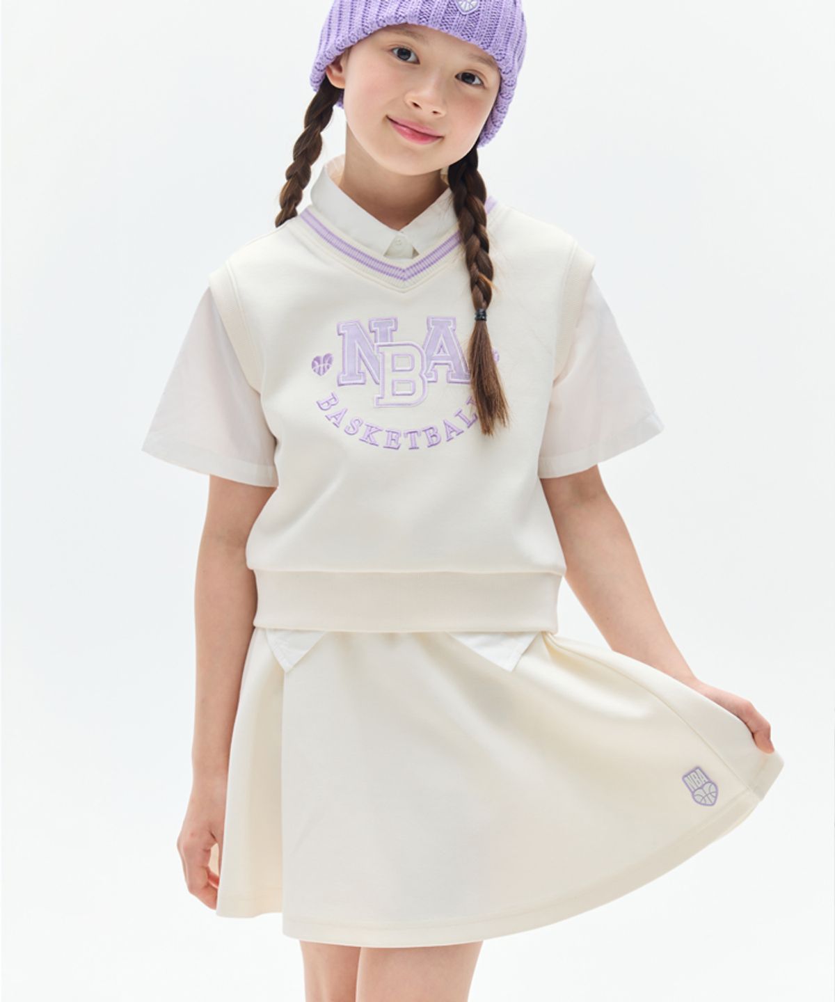 엔비에이 키즈(NBA KIDS) 플레어 스커트(K243TK610P) 아이보리