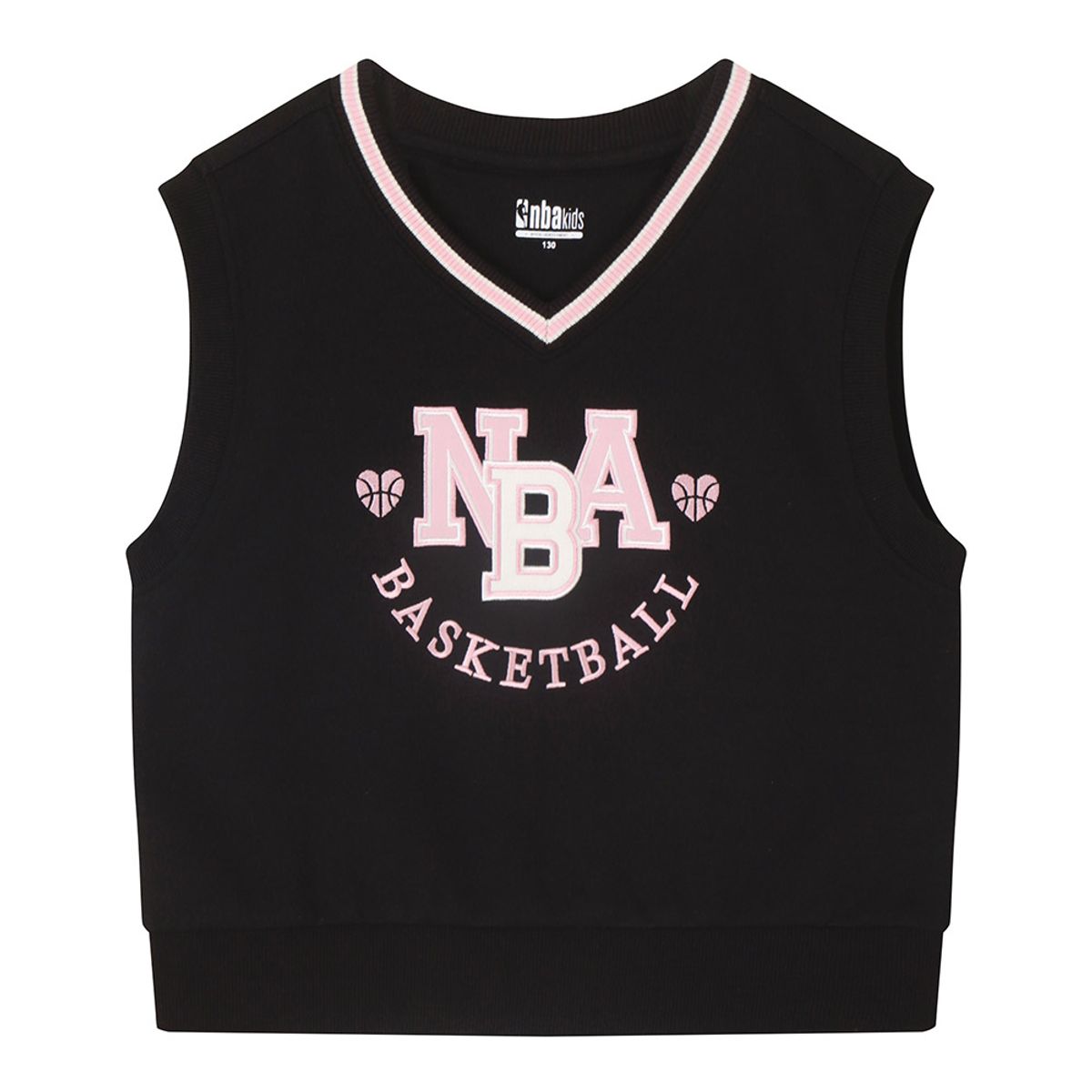 엔비에이 키즈(NBA KIDS) 여아 V넥 베스트(K243VT610P) 블랙