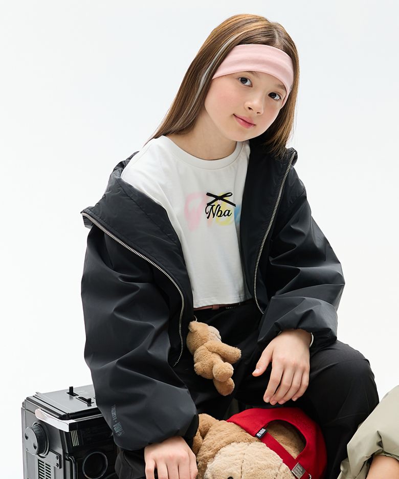여아 크롭 바람막이(K243JP610P) 블랙