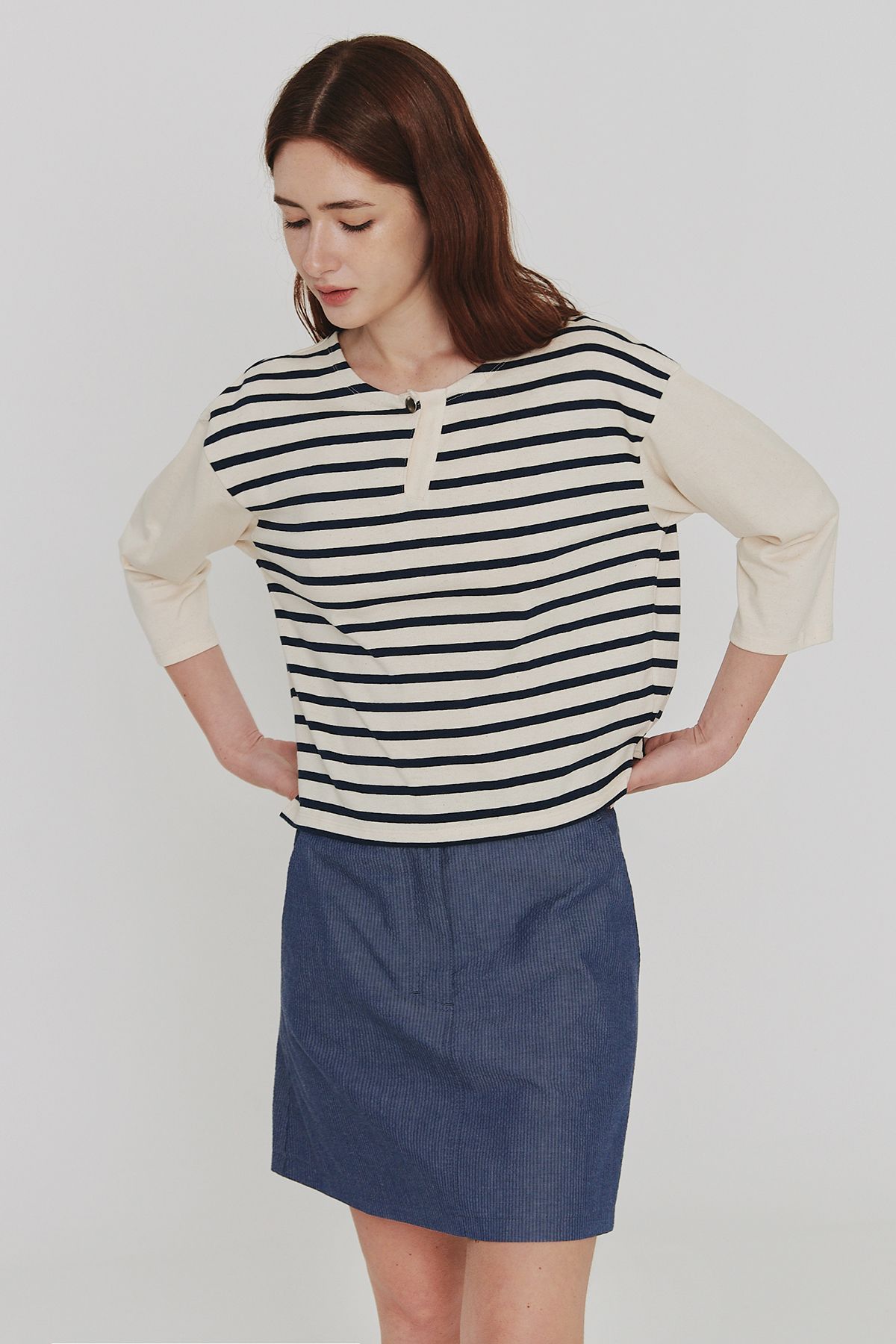 르몽생미셸(LE MONT ST MICHEL) TERRA - Fancy stripes mariniere_White