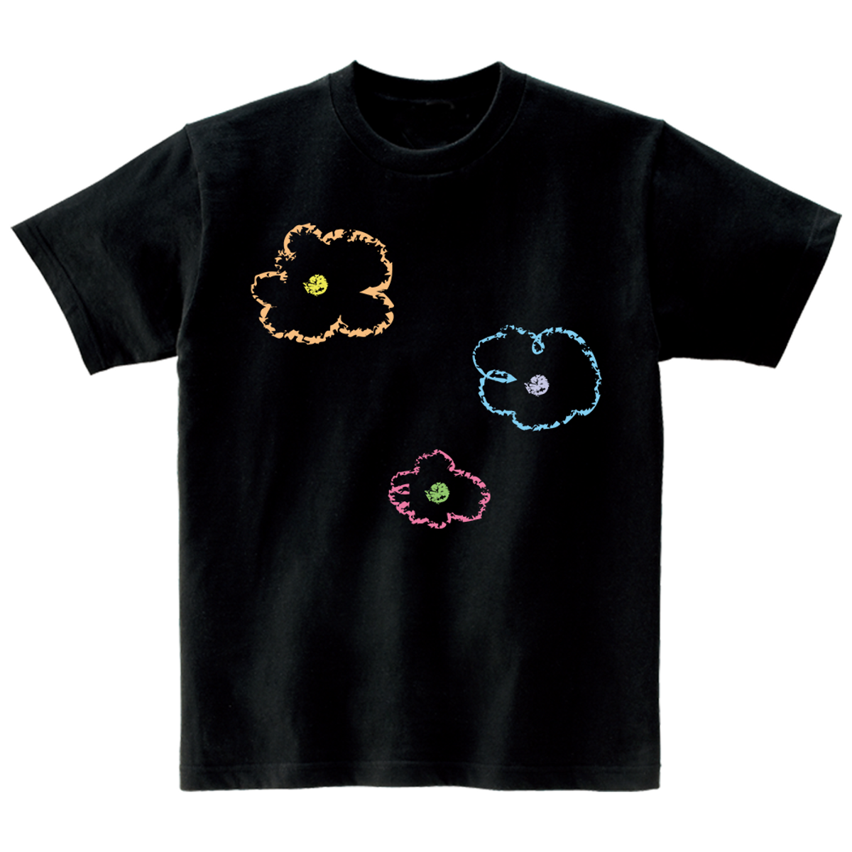어썸어스(AWESOMEUS) THREE LINE FLOWERS T-SHIRTS_4COLOR