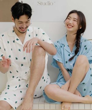 선인장 요루면 반팔 커플 잠옷세트