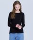 여성 슬림핏 스판 긴팔티셔츠 블랙 LATS0208