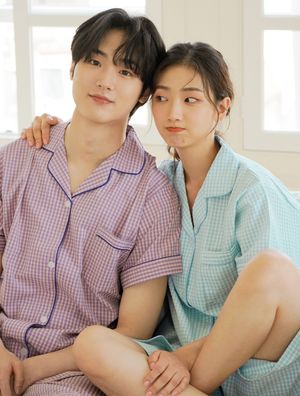 커플용 썸머브리즈 잔체크 잠옷세트