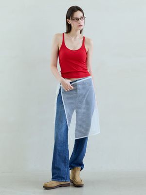 도트 레이어드 랩스커트 2colors