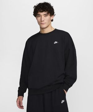 클럽 플리스 오버사이즈 프렌치 테리 크루 M - 블랙:화이트 / HJ1820-010