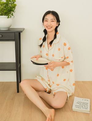 [남녀공용] 리틀타이거 반팔 상하 잠옷세트