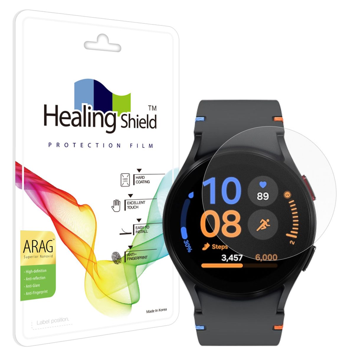 힐링쉴드(HEALINGSHIELD) 갤럭시워치 FE ARAG 고화질 저반사 액정보호필름 2매