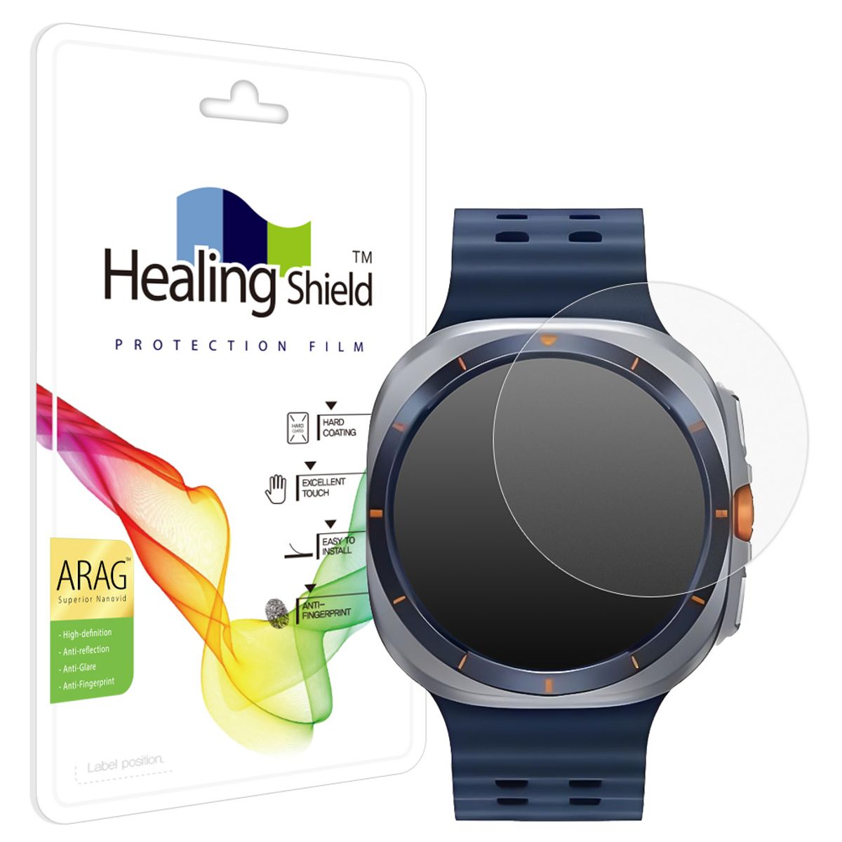 힐링쉴드(HEALINGSHIELD) 갤럭시워치8/7 울트라 47mm ARAG 고화질 저반사 액정보호필름 2매