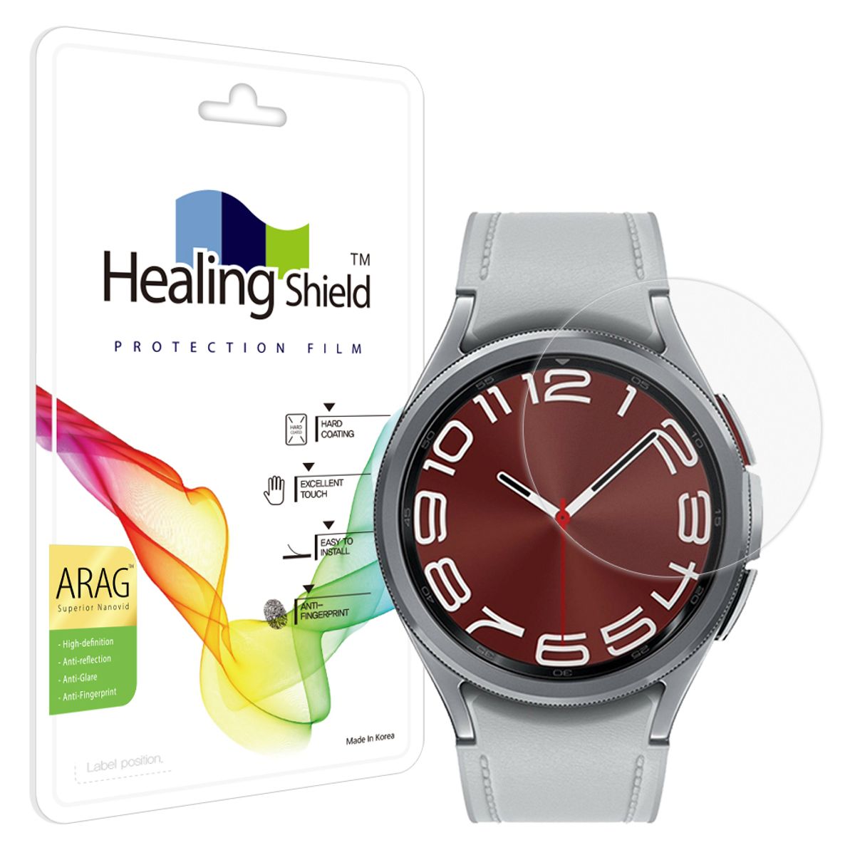 힐링쉴드(HEALINGSHIELD) 갤럭시워치6 클래식 43mm ARAG 고화질 저반사 액정보호필름 2매