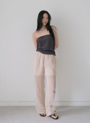 Beige see through pants