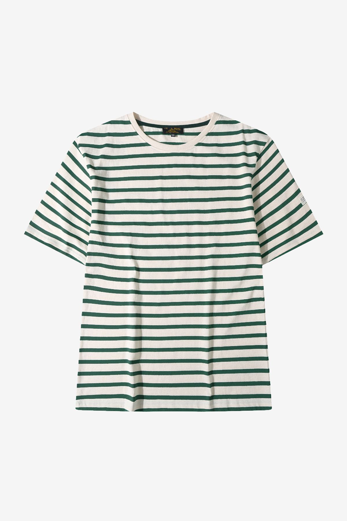르몽생미셸(LE MONT ST MICHEL) (M) THIBALT - Mariniere Short Sleeve T-shirt_Green