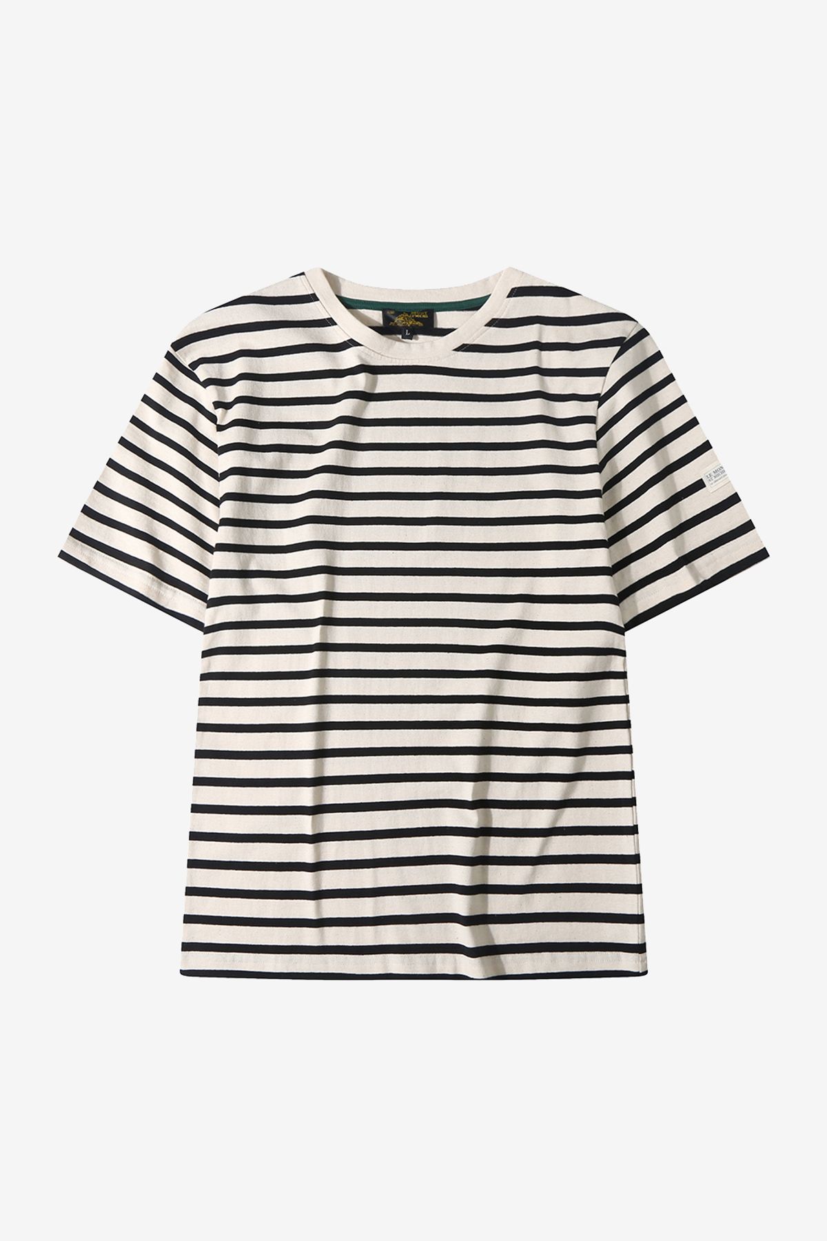 르몽생미셸(LE MONT ST MICHEL) (M) THIBALT - Mariniere Short Sleeve T-shirt_Black