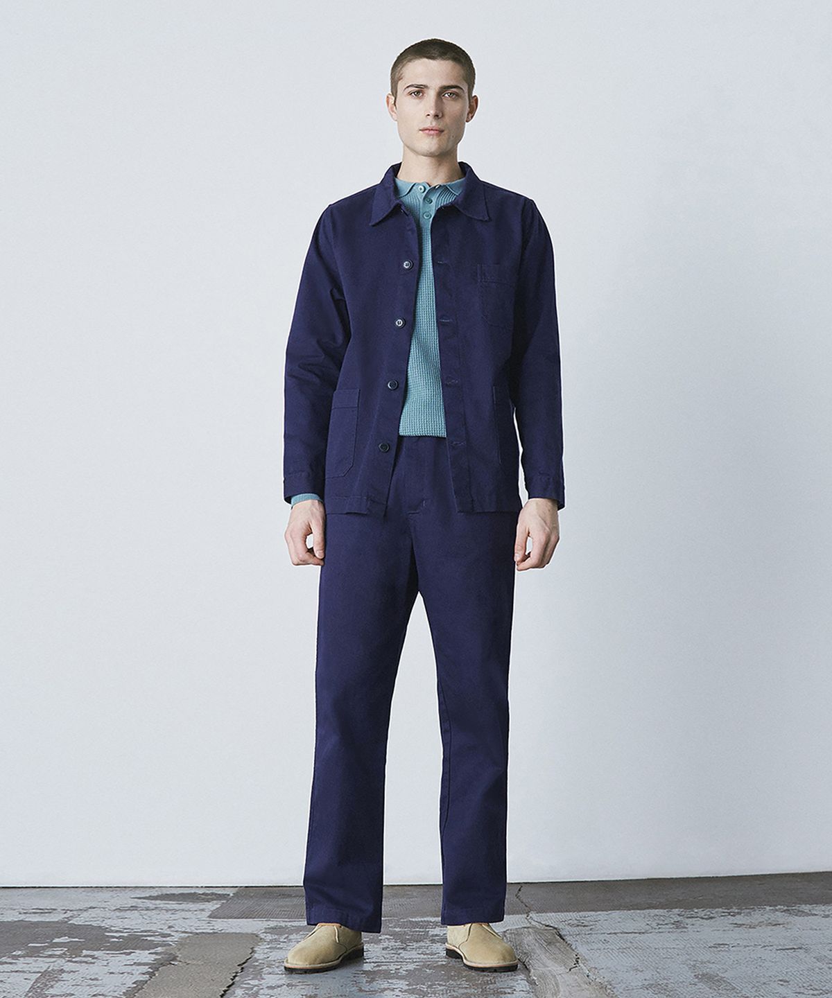 르몽생미셸(LE MONT ST MICHEL) (M)Cotton twill Work Jacket_Navy