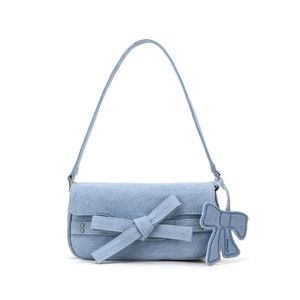 리본 토트백 [데님 블루]