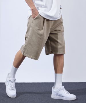 헤비듀티 피그먼트 원턱 버뮤다 팬츠 라이트브라운