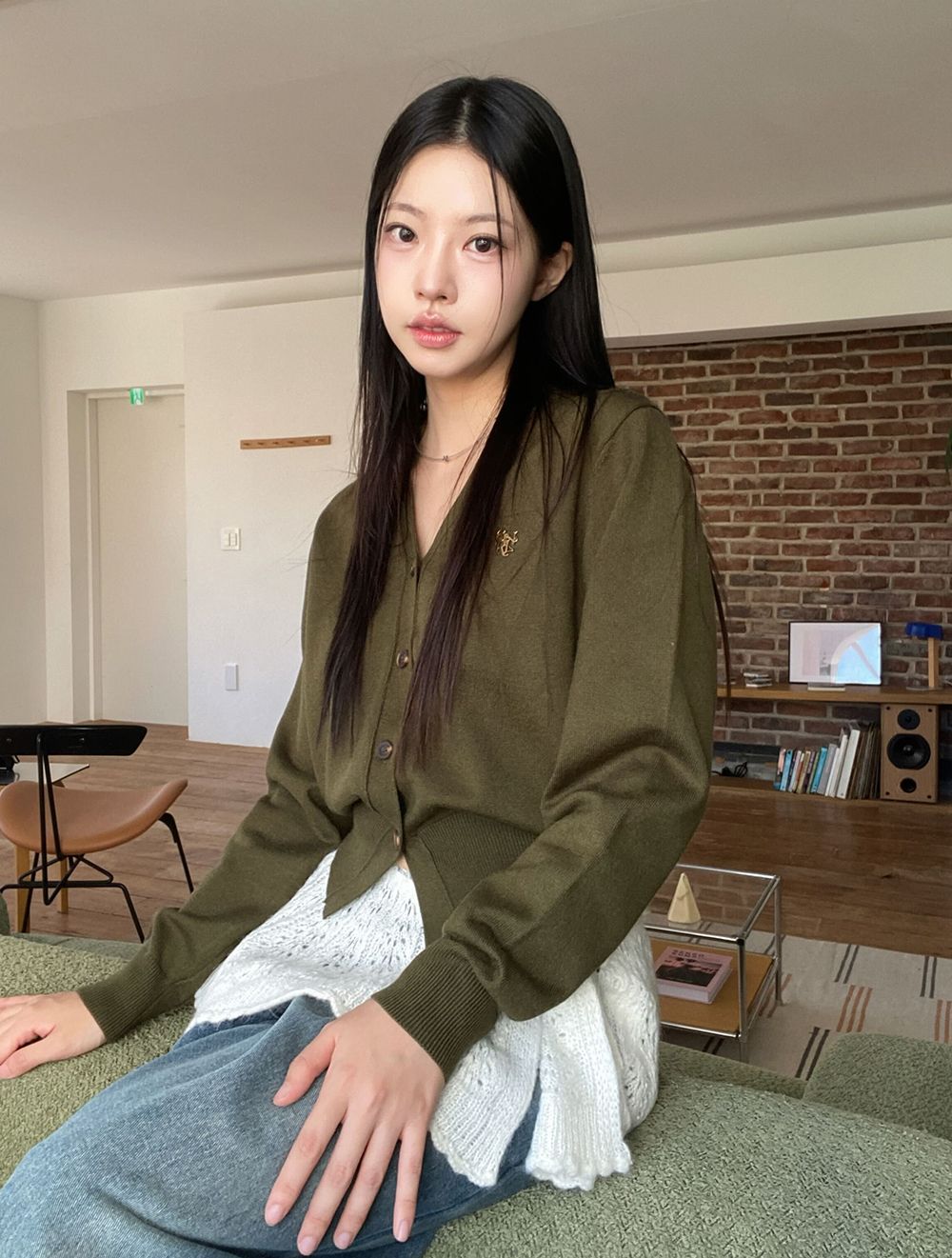 MUSINSA公式 | GENERAL IDEA GNRL Essential Cardigan [KHAKI