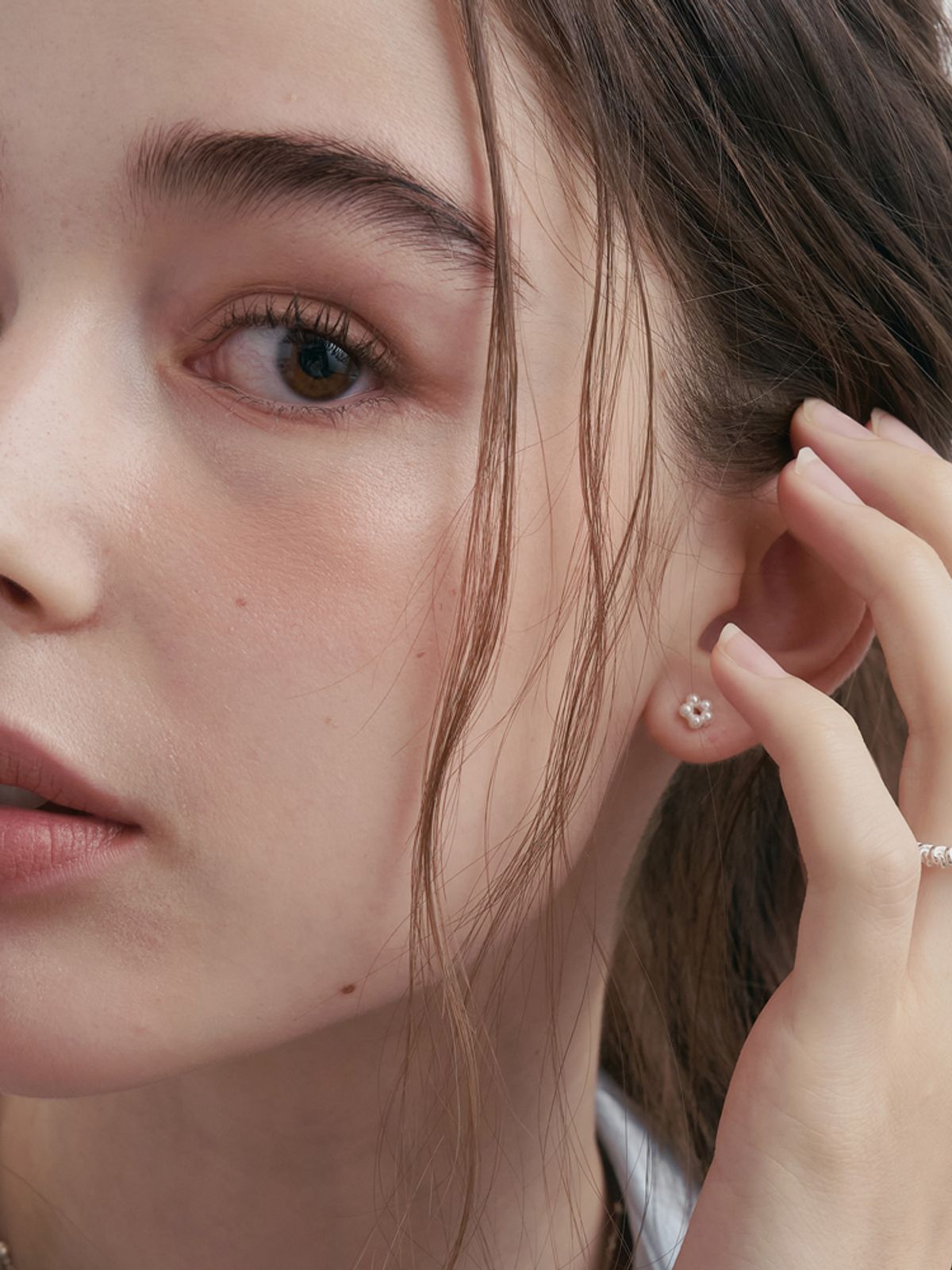 소수(SOSOO) 925 Silver Circle Pearl Earrings