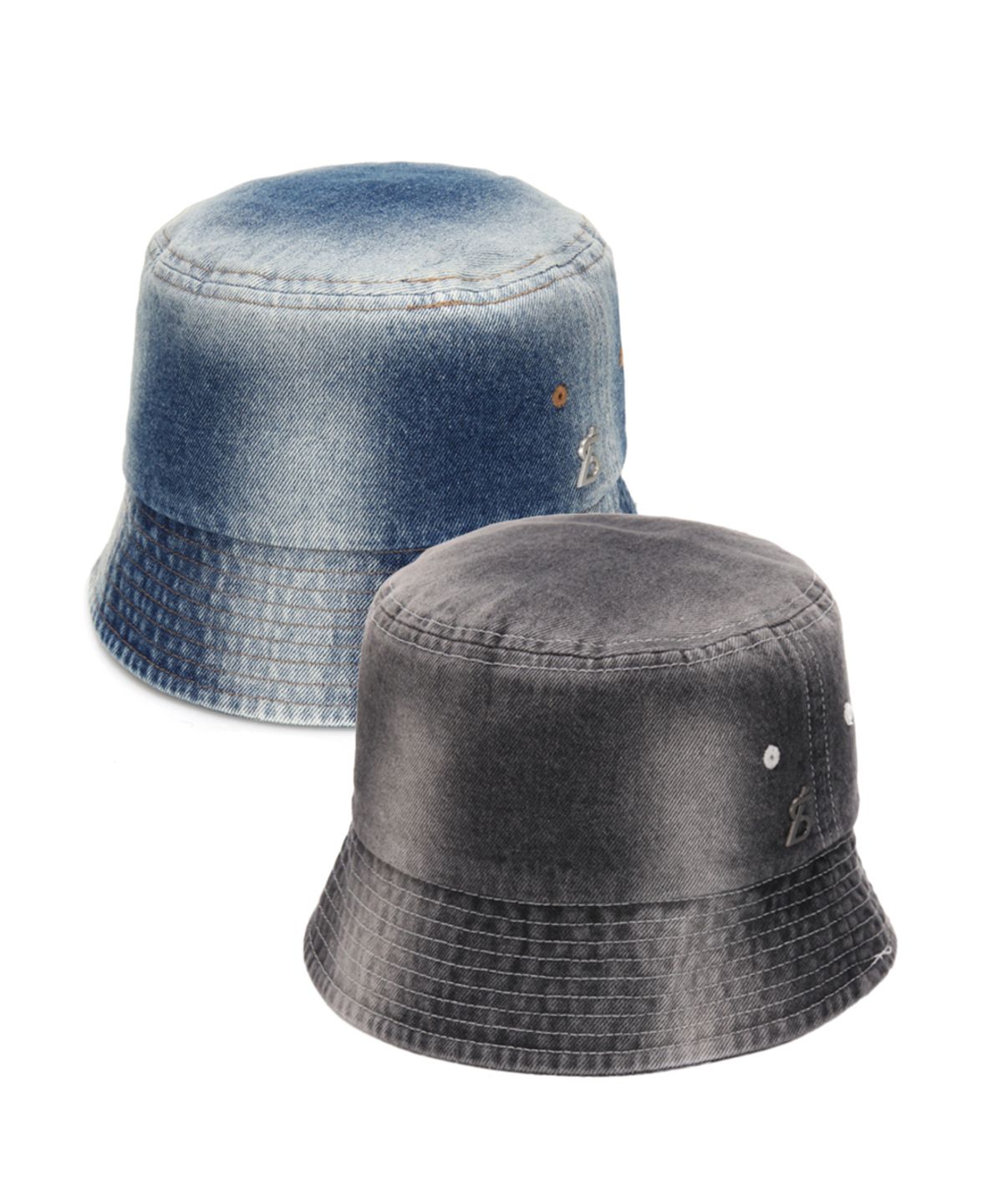 블랙샌즈(BLACK SANDS) 로고 스탠다드 데님 워싱 버킷햇 (2 colors)