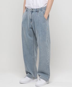 논페이드 와이드 데님팬츠[라이트 블루]