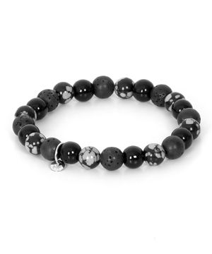 스노우플레이크 설화석 화산석 8mm 원석 패션 팔찌 MFJBM26