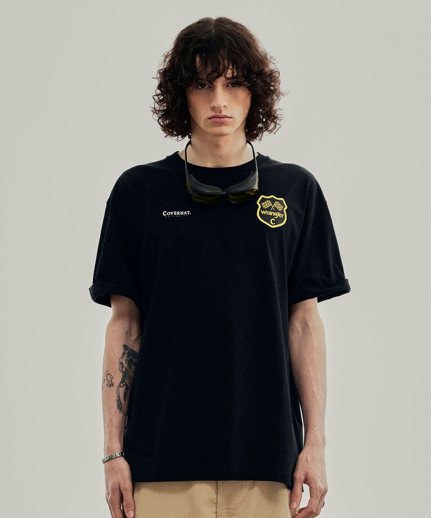 MUSINSA | COVERNAT [CovernotXWrangler] 08 Vintage T-shirt Black