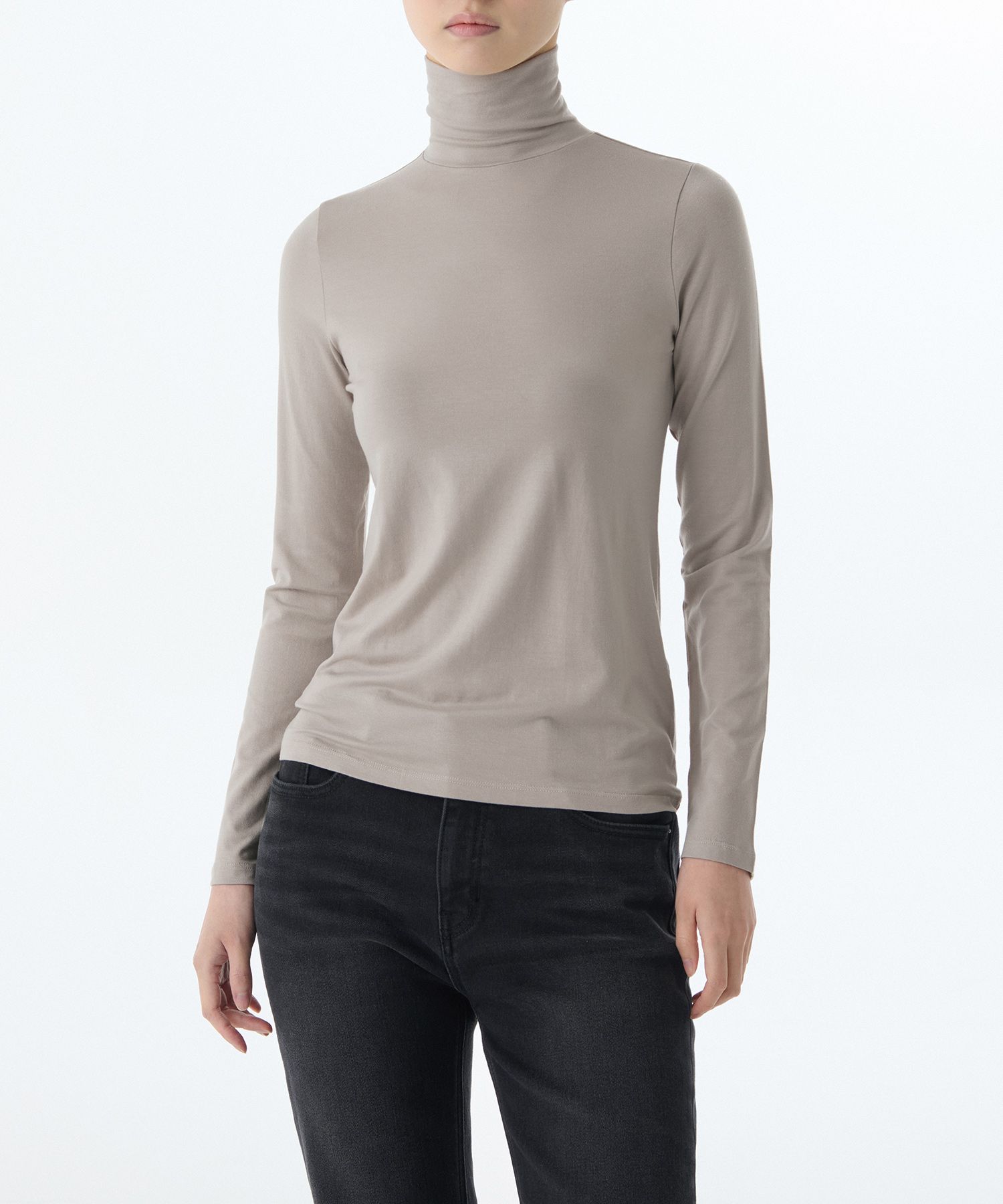 MUSINSA MUSINSA STANDARD WOMAN Women's Tencel Slim Turtleneck T