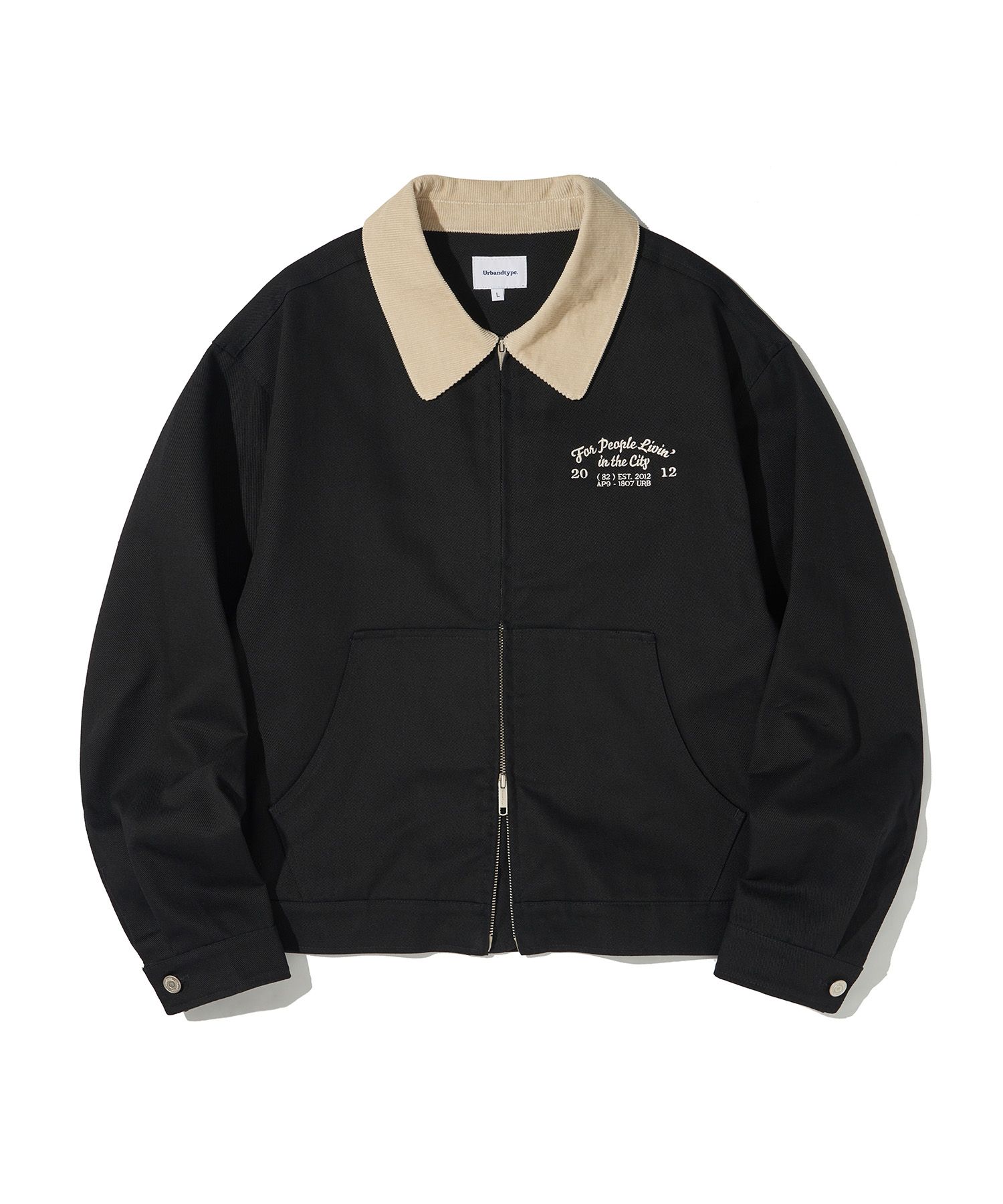 ENOF cotton work jacket 02 BLACK イナフ HUGO - Ripstop-cotton regular-fit jacket with logo label - Black